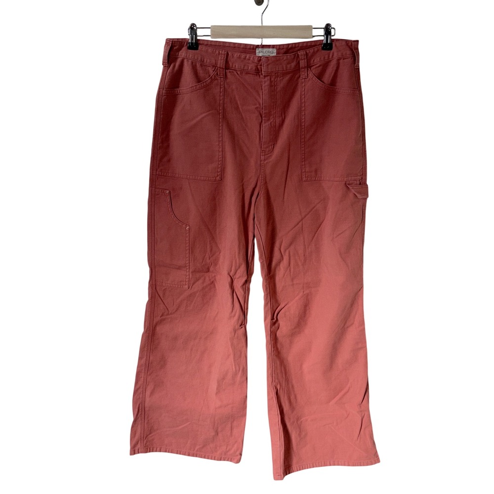 Pilcro‎ Anthropologie High Rise Painter Puddle Pants Wide Leg Rose Pink Size 32